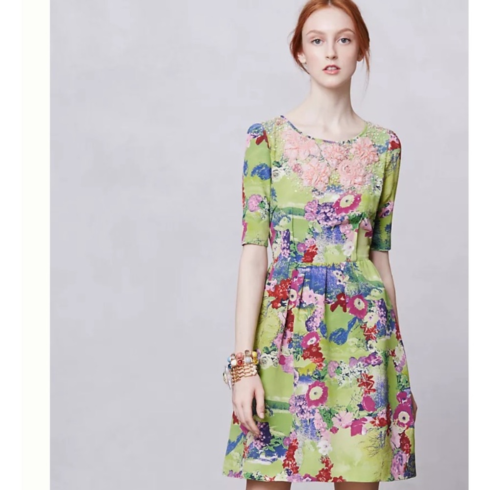 1-54  Anthropologie Elizabeth Postcard Peter Som Size 8 Dress